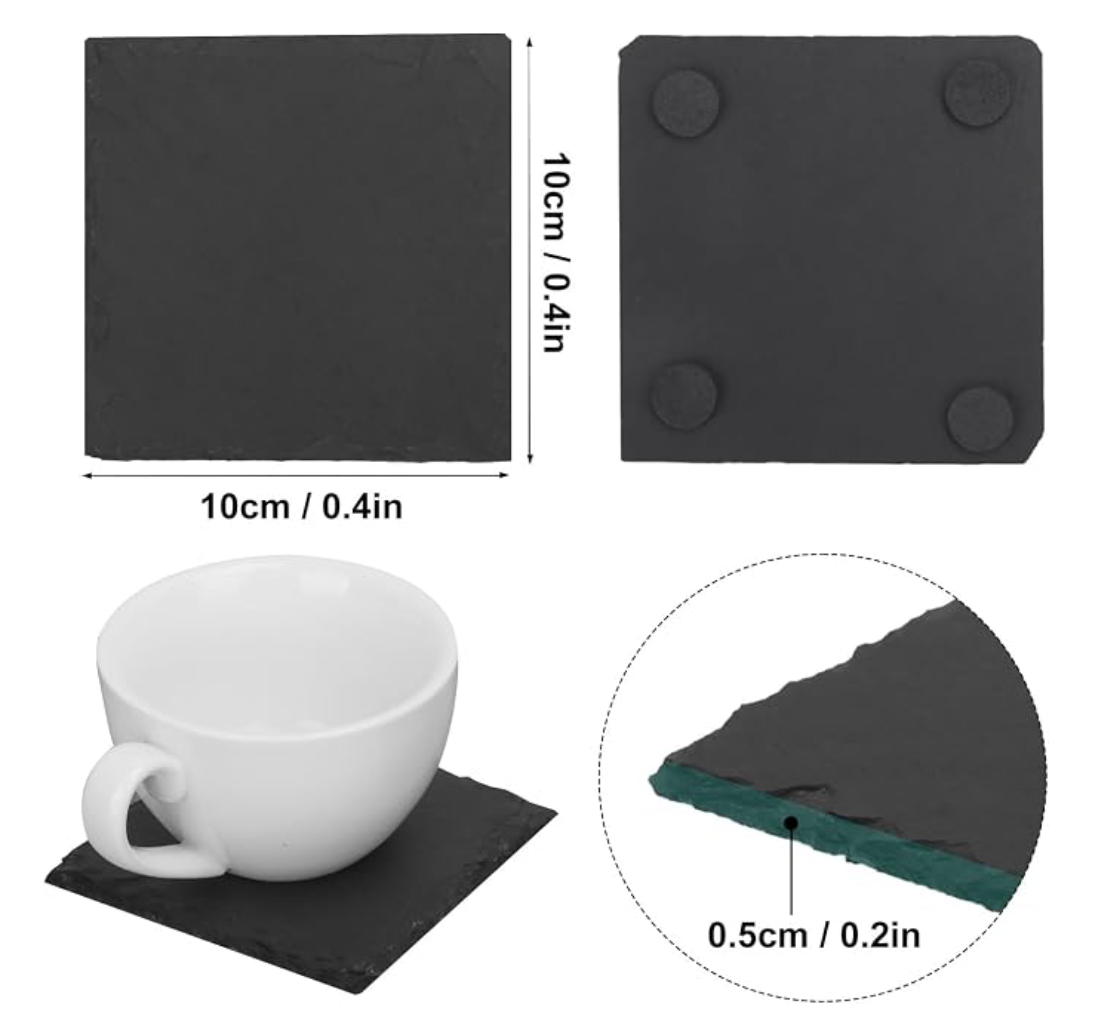 Slate Coaster Pair — Design 2