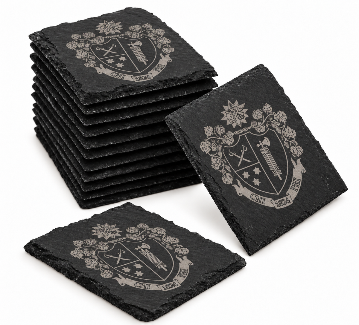 Slate Coaster Pair — CHI PHI (x2)
